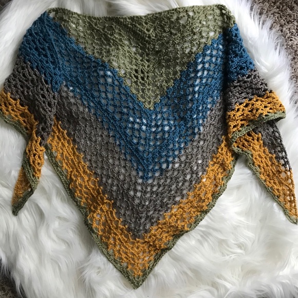 Handmade Crochet Triangle Scarf - Picture 3 of 4